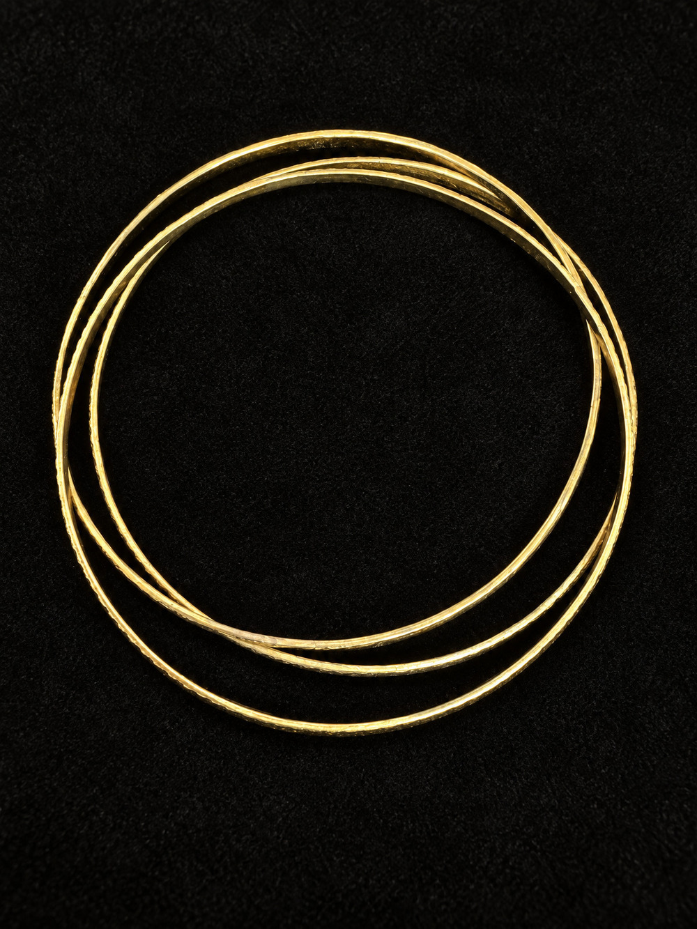 ⚜️ Gold-Tone Bangles | Hammered Textured Set of 3 | Stackable 💗